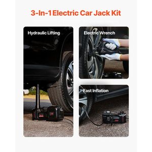 Kit Jack auto elettrica da 5 tonnellate/11000 libbre con chiave a impatto per sollevamento e riparazione del veicolo - Product Image 2