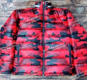 Dernières vestes matelassées safari à col montant tendance, Pakistan, imprimées avec des motifs dégradés sur le devant - Product Image 4