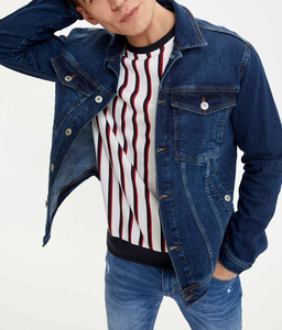 Custom <b>Men</b> <b>Denim</b> <b>Jacket</b> Solid Winter Vintage Washed Cotton Casual Outerwear Slim Fit Button Durable Front OEM ODM Private Label - Product Image 4