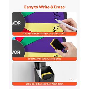 Ruleta de la Fortuna de Mesa de 24 Pulgadas con 14 Ranuras, Soporte, 6 Marcadores y Pantalla Giratoria para Premios - Product Image 4