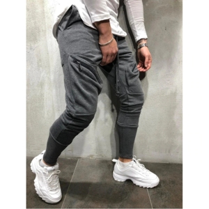 Men’s Fashion Jogger Pants Slim Fit Casual <b>Trousers</b> 100% Cotton Zipper Pocket Street Style <b>Drawstring</b> Waist Eco Friendly - Product Image 6