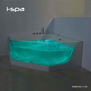 Bañera de Acrílico Moderna I-Spa Lagoon 01 con Función de Masaje Combinado, Diseño Independiente en Forma de Diamante, Montaje en Sobre, para 1 Persona - Product Image 3