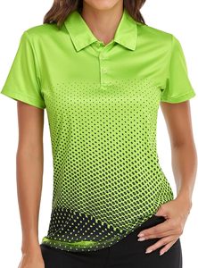 Camiseta Polo de Manga Corta para Mujer, Personalizada, con Estampado Geométrico Morado y Blanco, Tejido Casual de Secado Rápido, Largo Regular - Product Image 6