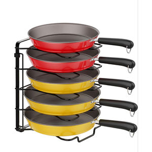 Support de rangement pour casseroles et poêles, pour armoire de cuisine et comptoir, support métallique pour ustensiles de cuisine, solution d'économie d'espace pour couvercles de casseroles et rangement - Product Image 2