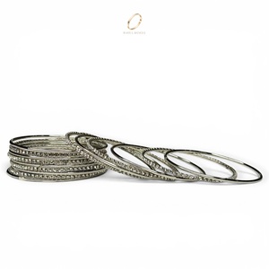 New Arrival Silver Plated Elegant <b>Crystal</b> Bangles Set for Women Premium Indian Wedding Fashion Jewelry Wholesale Price - Product Image 4