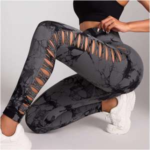 Leggings de yoga taille haute en coton pour femmes, imprimés, avec logo personnalisé, doux, grandes tailles, meilleur prix - Product Image 4