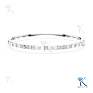 Brazalete de Diamantes Cultivados en Laboratorio con Oro Alternado de 14K, Oro Sólido, Joyería Fina Unisex Minimalista, Regalo para Fiestas - Product Image 5