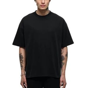 เสื้อยืดผ้าฝ้าย100% OEM เสื้อยืดคอกลมโชว์ไหล่โอเวอร์ไซส์เสื้อยืดสตรีทแวร์ระบายอากาศได้ดีแห้งเร็วเหมาะกับชายและหญิง - Product Image 1