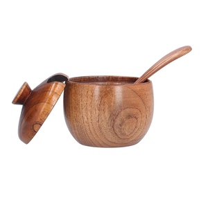 Azucarero de madera con tapa y cuchara, el más vendido, estilo rústico, personalizado. - Product Image 1