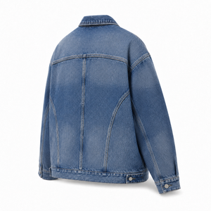 Chaqueta Vaquera Azul Lavada Extra Grande Personalizada, Unisex, Estilo Urbano, Abrigo de Mezclilla de Algodón con Múltiples Bolsillos, Fabricante de Marca Privada OEM - Product Image 4