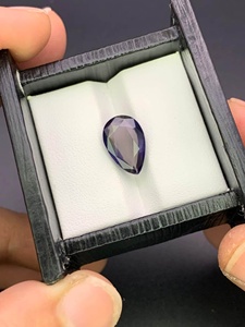Piedra Preciosa Iolita Corte Pera, Color Azul Violeta Natural, Piedra Suelta para Anillo, Colgante, Fabricación de Joyería, Venta al Por Mayor - Product Image 4