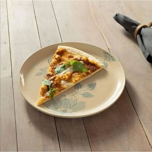 Elegante Piatto da Cena Rotondo in Ceramica Stampata Bianco Sporco, Diametro 25 cm, per Ogni Pasto - Product Image 2