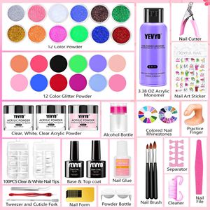 Kit Unghie Acriliche Glitterate 24 Colori per Principianti, 200 Pezzi con Scatola, Set Monomero Liquido e Polvere EMA - Product Image 3