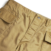 Pantalon Cargo Homme Sergé Chevrons Vintage avec Fermeture Éclair Multi-Poches Streetwear Premium 100% Coton Teint en Pièce Personnalisé