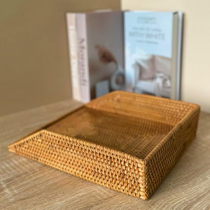 Handweave rattan letter tray wholesale cost natural <b>file</b> holder baskets stationery holders - Product Image 5