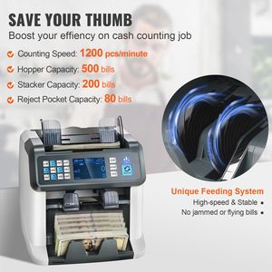 Máquina Contadora de Dinero Multidivisa con Clasificación Automática de Billetes, 2CIS, SN, UV, IR, MG, DD, Pantalla LED, Función CIS, Detección de Billetes Falsos - Product Image 4