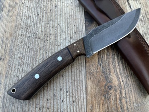 Couteau à lame fixe de qualité industrielle Pasha Enterprises pour le bushcraft, finition forgée, lame en acier inoxydable, manche en bois dur, OEM - Product Image 4