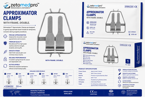 Approximator <b>Clamps</b> With <b>Frame</b> Double Artery and Vein Sizes 0.4-1mm 0.6-1.5mm 1-2.25mm Black ZETOMEDPRO - Product Image 5