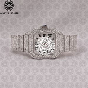 Reloj de Lujo para Mujer Charm Jewels, con Incrustaciones de Diamantes, Caja Rectangular de Acero Inoxidable, Esfera Analógica de 38 mm, Cierre Plegable - Product Image 1