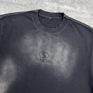 Hip Hop Streetwear Rhinestone Boxy Fit <b>TShirts</b> for Men High Quality Heavy Cotton Oversized Washed T-Shirt with high quality - Product Image 2