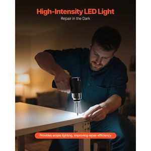 Set di Cacciaviti Elettrici Senza Fili con 7 Impostazioni di Coppia, Batteria da 2500mAh, 32 Punte da 1/4, Cacciaviti Digitali D Power 0.5-5 N.m - Product Image 4