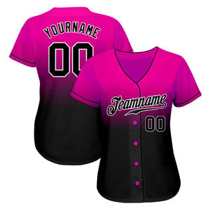 Último diseño, camiseta de béisbol personalizada con nombre de equipo, nombre y número del jugador, nuevo estilo, camiseta transpirable de manga corta con cuello en V para mujer - Product Image 3