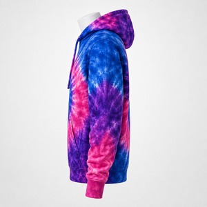 Sweat à capuche en molleton tie-dye pour homme, intérieur chaud et doux, tissu durable, design multicolore élégant, coupe confortable, idéal pour l'hiver en extérieur - Product Image 5