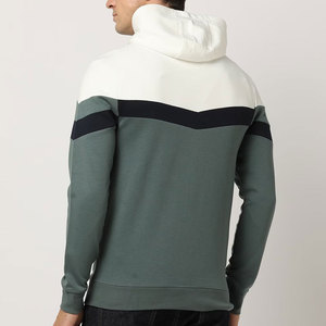 Sweat-shirt à capuche zippé pour homme, design color block, coupe classique, vêtement décontracté pour l'automne, tissu en molleton français - Product Image 5