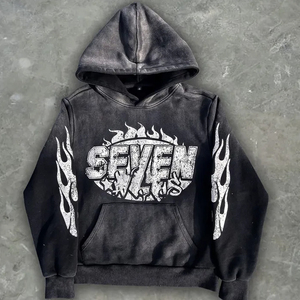 Conjunto Deportivo de Sudadera con Capucha y Pantalones Jogger para Hombre, Lavado Ácido, Logotipo Personalizado, Ropa Urbana Vintage, Proveedor OEM - Product Image 2