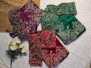 Exclusivo Sari de Seda Rangoli con Diseño de Diseñador y Blusa Elegante, Estilo Étnico Moderno, Última Tendencia India, Ropa de Fiesta Modesta para Mujer - Product Image 3