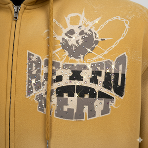 Sweat à capuche unisexe Rexfit Sports, effet délavé, broderie de qualité supérieure, streetwear, fermeture éclair intégrale, OEM - Product Image 5