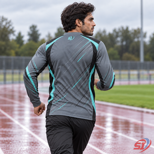 Custom <b>Mens</b> Moisture Wicking Polyester/Cotton Sublimation Print Long Sleeve Sports T-<b>Shirt</b> Athletic Training Summer Tee - Product Image 4