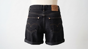Women's Dark Wash Straight Leg Denim <b>Shorts</b> Mid Waist Casual Style Cotton Fabric Summer Wear - Product Image 4