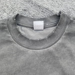 เสื้อยืดแขนยาวทรงหลวมสไตล์สตรีทแวร์ผ้าคอตตอนหนานุ่มล้างสีแบบแอซิดวอชสำหรับผู้ชายใส่ได้ทุกวัน - Product Image 5