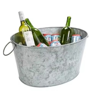 Bac à glace métallique pour traiteur, seau isotherme en acier inoxydable pour fêtes, refroidisseur de vin et de bière pour bar - Product Image 1