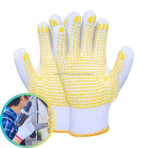 Guantes de algodón de seguridad de protección industrial con punteado para trabajos pesados, máxima seguridad y agarre cómodo - Product Image 5