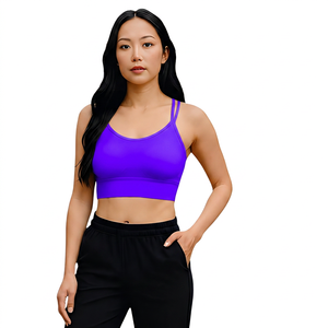 Sujetador deportivo para mujer, color beige, con tirantes, sin espalda, para yoga, transpirable, a prueba de golpes, ligero, para entrenamiento - Product Image 4
