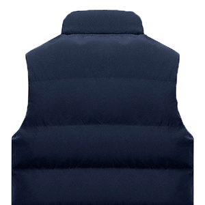 Chaleco Acolchado Vintage sin Mangas para Hombre, Azul Marino, Chaqueta de Otoño con Cierre Frontal, Casual, para Exteriores, Térmica, Impermeable, Cálida - Product Image 6