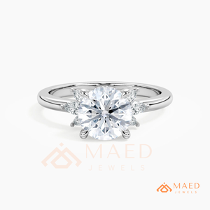 925 <b>Silver</b> Round Cut Moissanite <b>Ring</b> Classic <b>Solitaire</b> Engagement Bridal Jewelry Gift for Women Wedding <b>Ring</b> - Product Image 5