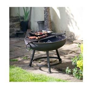 Brasero de metal negro para leña con cubierta impermeable redonda para exteriores, ideal para jugar al póker. - Product Image 6