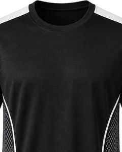 T-shirt de sport noir personnalisé pour homme, séchage rapide, respirant, course à pied, gym, fitness, athlétique, polyester, entraînement, haut de sport, vêtement actif - Product Image 5