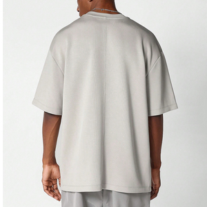 Camiseta Extra Grande Gris Claro para Hombre - Camiseta Casual de Manga Corta de Algodón Suave para Hombre - Product Image 4