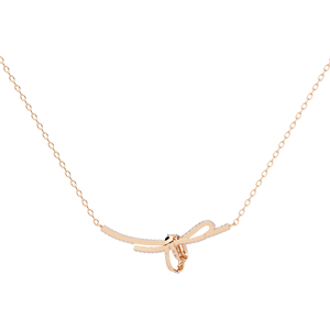 Collar de Oro Rosa de 10K, 14K y 18K con Lazo y Diseño de Nudo Delicado con Diamantes Cultivados en Laboratorio - Product Image 3