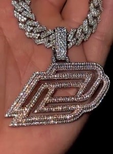 จี้สร้อยคอรูปทรงเรขาคณิต 3 มิติ ประดับเพชรโมอิสซาไนต์แบบฝังเพชร พาวเวอร์เซ็ตติ้ง  ทำจากเงินแท้ 925 ชุบทอง 9-18K  เครื่องประดับฮิปฮอปสั่งทำได้ - Product Image 2