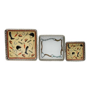 Bandeja Decorativa Cuadrada de Metal con Diseño de Caballos, Último Estilo, Bandejas de Plata Alemana para Decoración del Hogar - Product Image 3