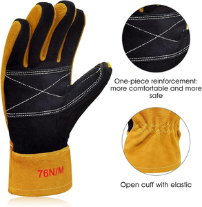 Gants de pompier de haute qualité dotés d'une protection thermique, de coutures durables et d'un mouvement flexible des doigts pour une fiabilité accrue - Product Image 3