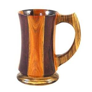 Tasse à thé et soucoupe en bois naturel pour le thé, le café et les boissons, fabriquées à la main avec style - Product Image 3
