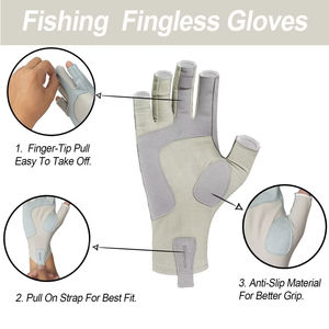 Guantes de Pesca de Verano Impermeables para Exteriores con Agarre Antideslizante, Transpirables, del Mejor Material y con Protección UV para Marca Privada OEM - Product Image 3