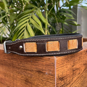 Collar de perro duradero de cuero genuino de grano completo de fabricante, resistente, de piel de vaca, acolchado, cómodo, fuerte, personalizado, collares para perros - Product Image 2