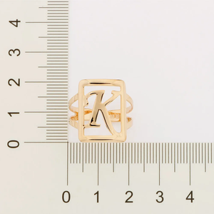 Modern 22K Solid Real Gold Plated Letter K Cocktail <b>Ring</b> <b>For</b> Unisex Fashion Jewelry Accessories Daily Wear Gift - Product Image 3
